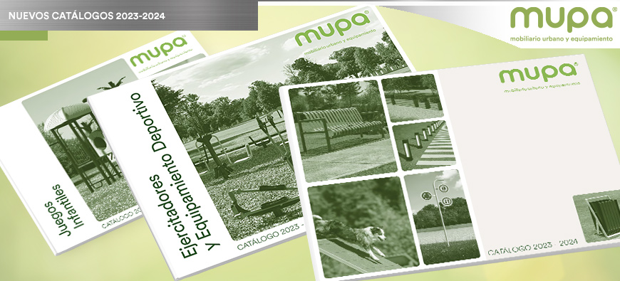 Descubre los nuevos y renovados productos de Mobiliario Urbano en los Catálogos MUPA® 2023-24