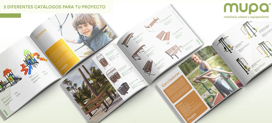 MUPA® cuenta con 3 diferentes catálogos para su proyecto urbano