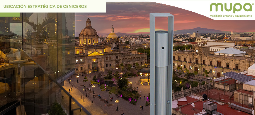 Ubicación Estratégica de Ceniceros en Espacios Urbanos para reducir residuos con MUPA® Mobiliario Urbano y Equipamiento